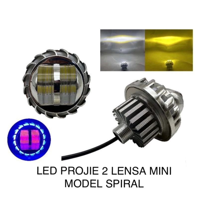 Jual LAMPU TEMBAK BILED PROJIE DAYMAKER LED 2 LENSA MINI MODEL SPIRAL