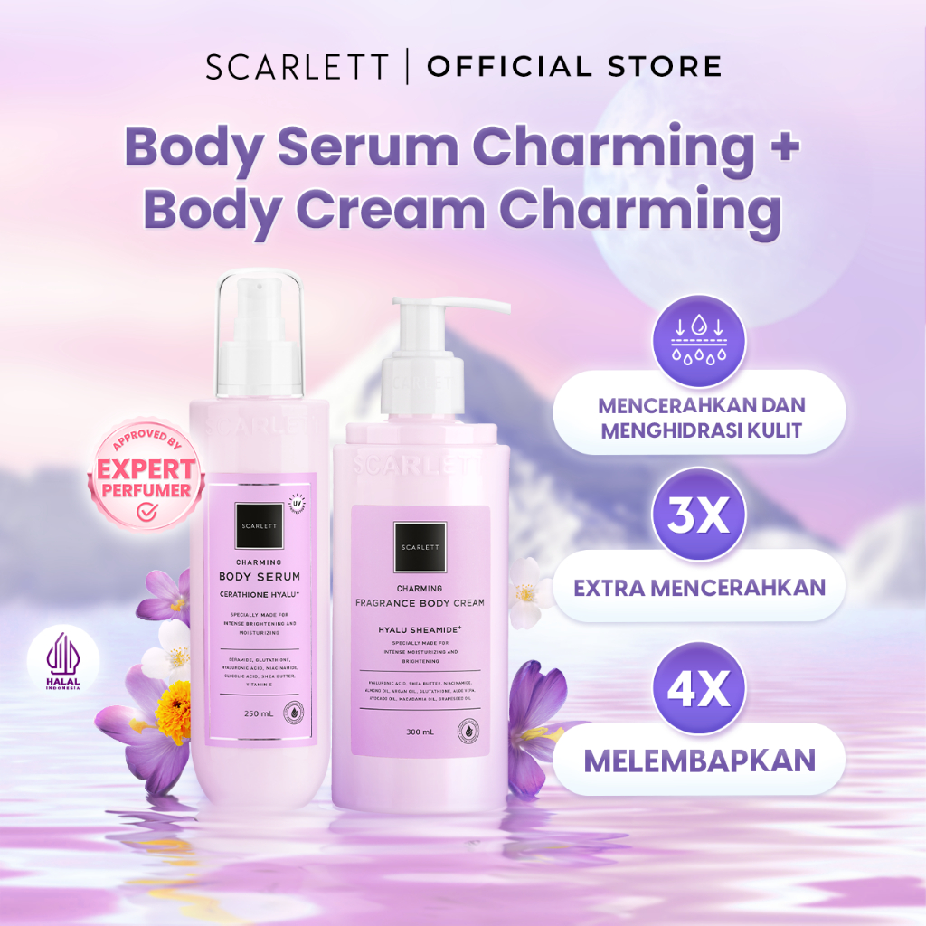 Jual Scarlett Whitening Body Serum Charming Body Cream Charming