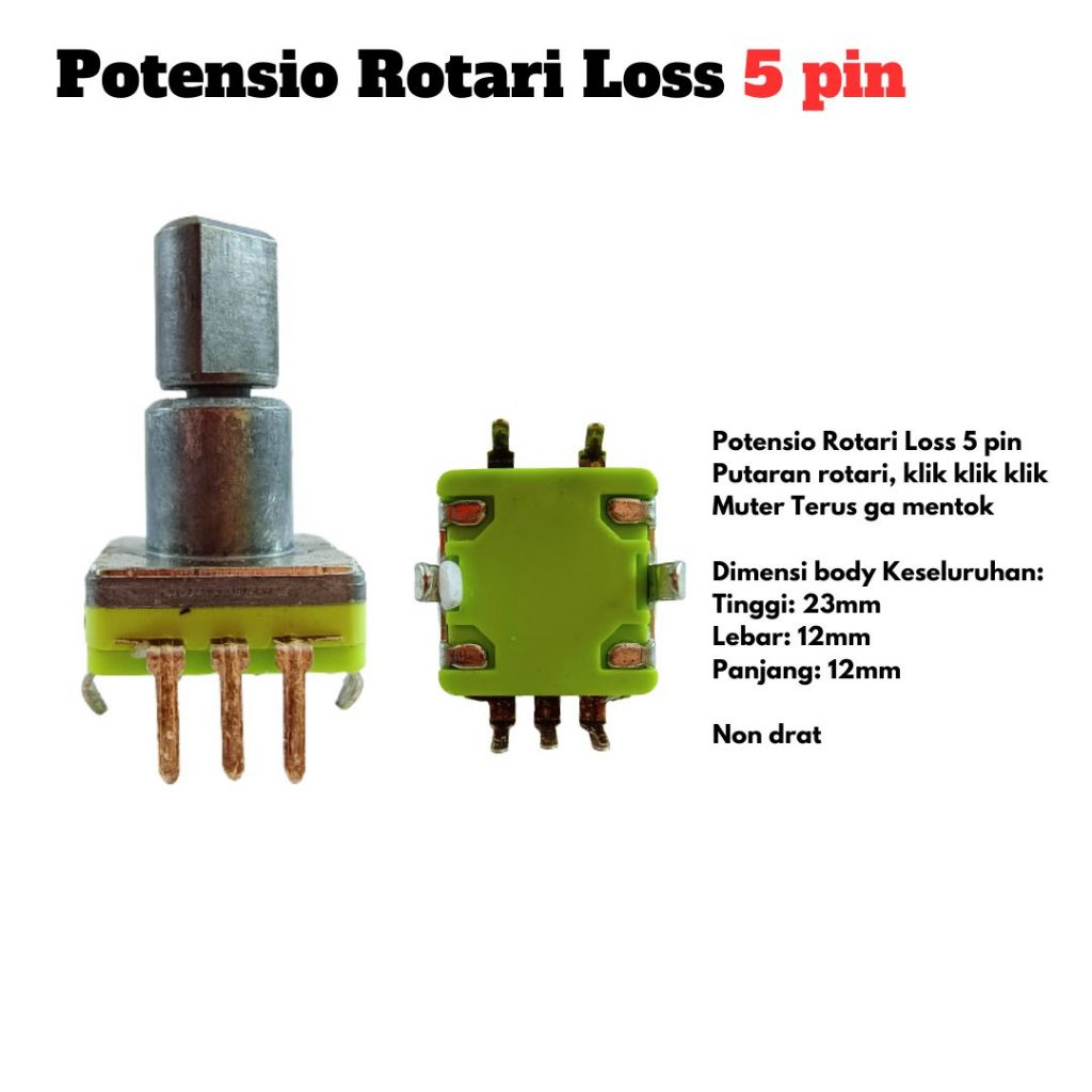 Jual Potensio Rotari Loss Pin Rotary Klik Digital Kaki Tekuk