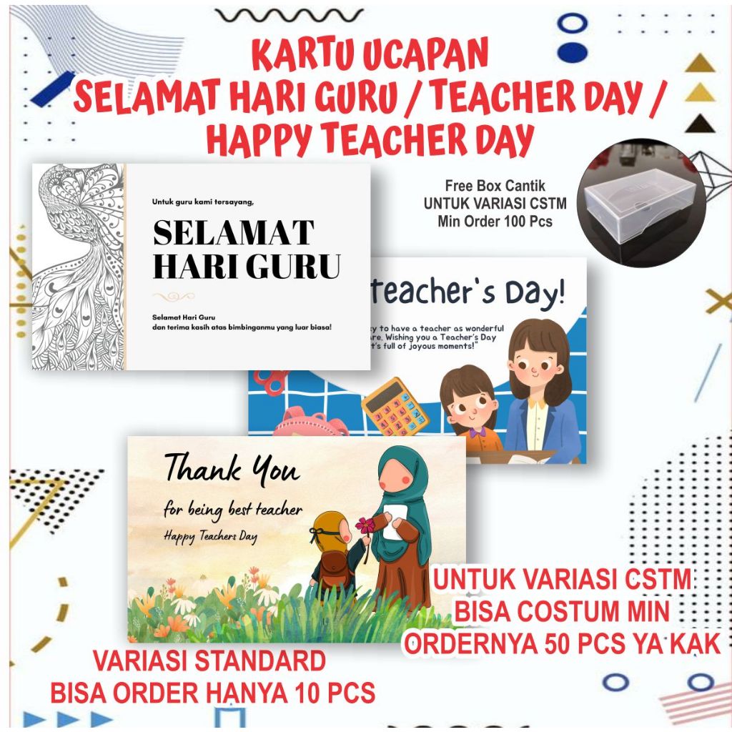 Jual Kartu Ucapan Selamat Hari Guru Teacher Day Happy Teacher Day