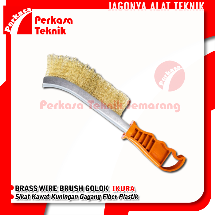 Jual Sikat Kawat Kuningan Gagang Fiber Plastik IKURA Brass Wire Brush