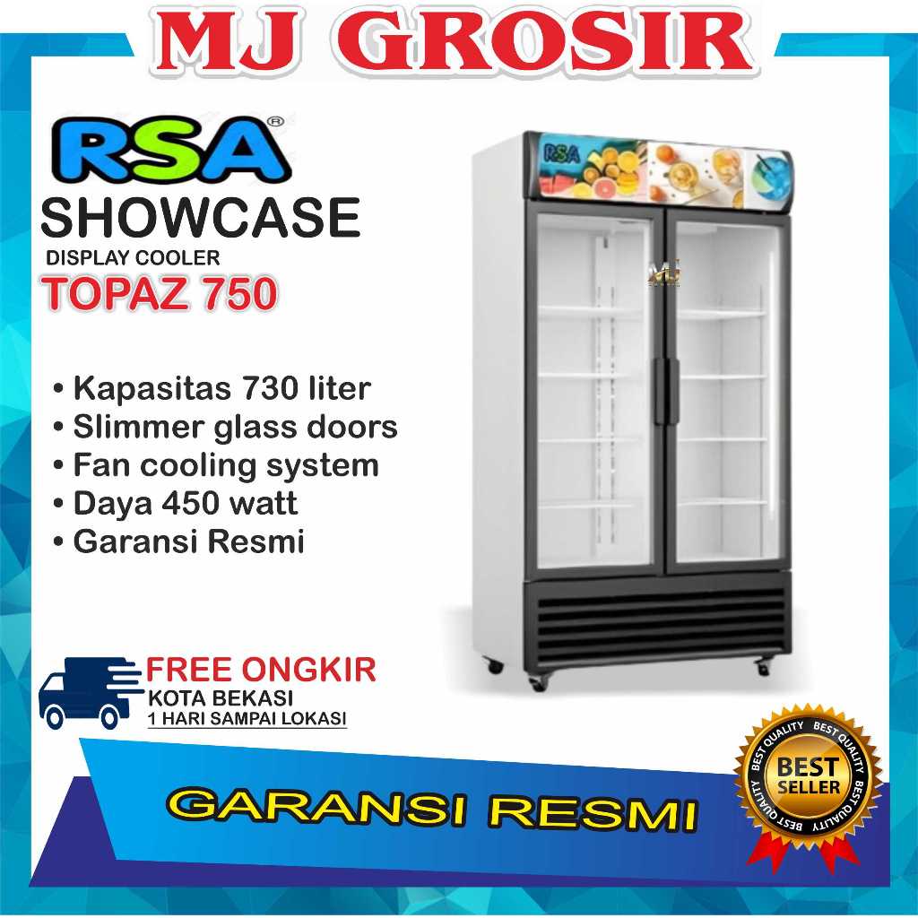 Jual SHOWCASE RSA TOPAZ 750 DISPLAY COOLER KULKAS MINUMAN DUA PINTU