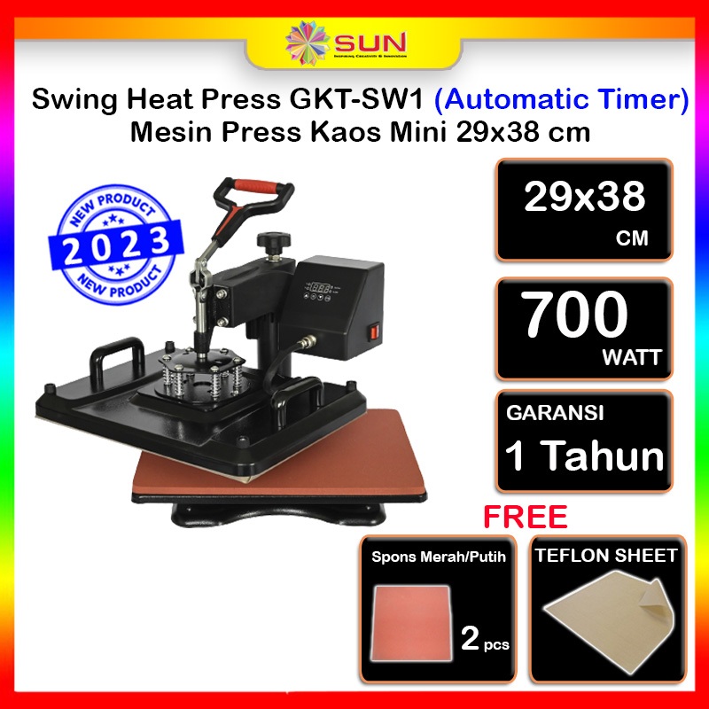 Jual Mesin Press Kaos High Pressure 500 Watt 23x30 29x38 38 X 38