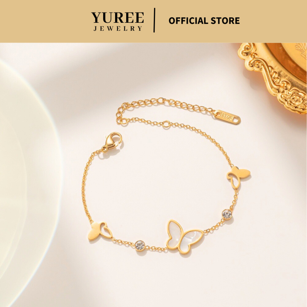 Jual Yuree Vanessa Bracelet K Gold Plated Perhiasan Gelang Kupu