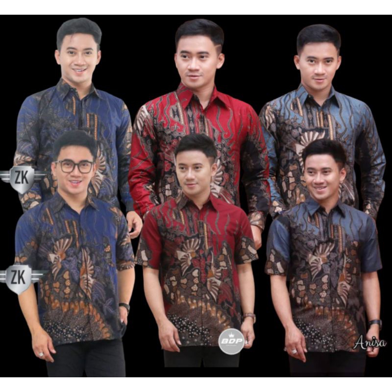 Jual New Arrival Distro Kemeja Batik Pria Lengan Panjang Bordir Sogan