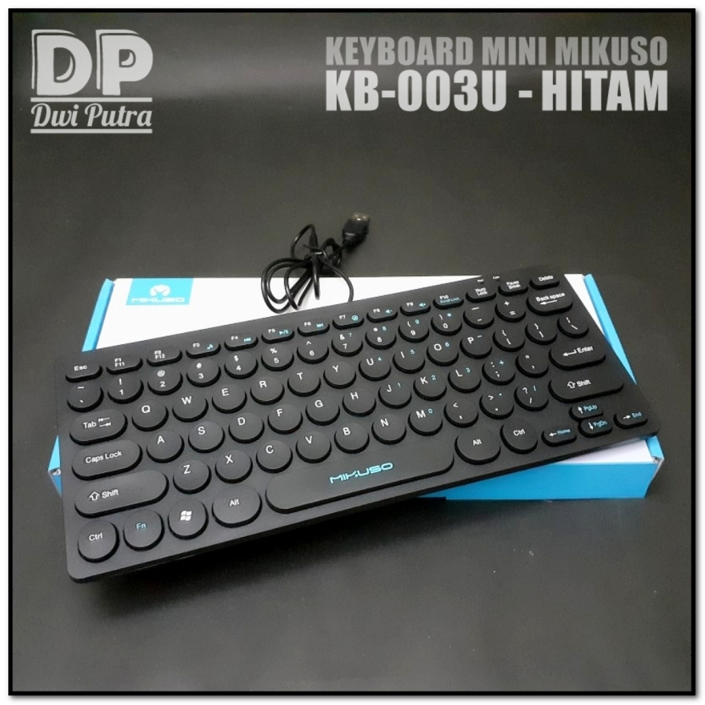 Jual KEYBOARD MINI MIKUSO USB BLACK KB 003U MERCURY HITAM OFFICE