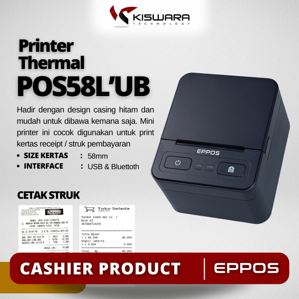 Jual Printer Thermal Eppos Mm Pos L V Usb Bluetooth Shopee Indonesia