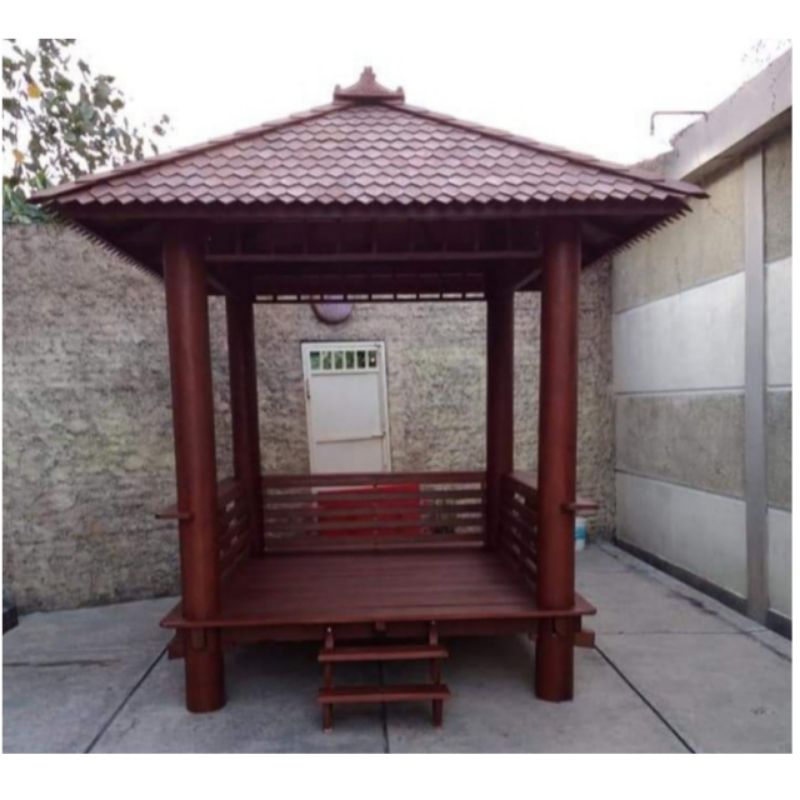 Jual SAUNG GAZEBO TAMAN KAYU KELAPA MINIMALIS Shopee Indonesia