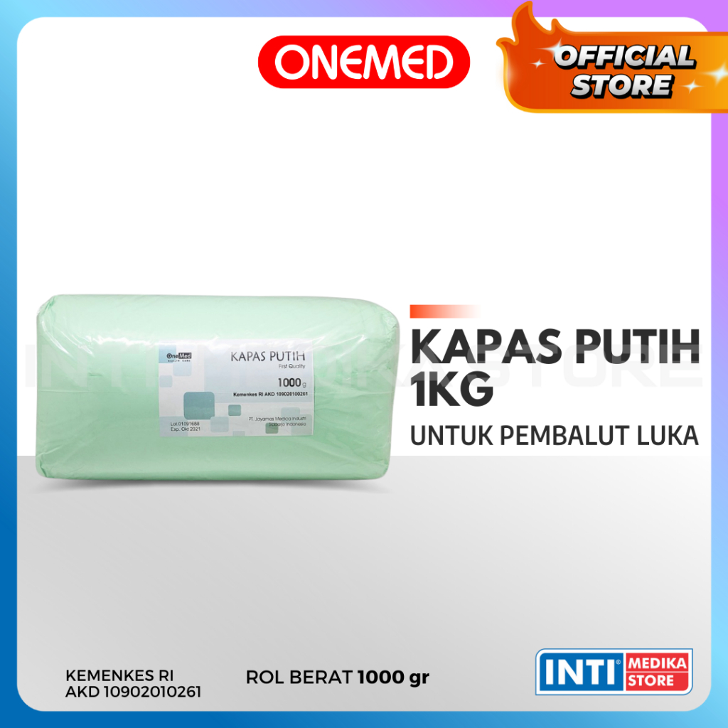 Jual ONEMED Kapas Putih Pembalut 1000gram Kapas Putih 1 Kg Shopee