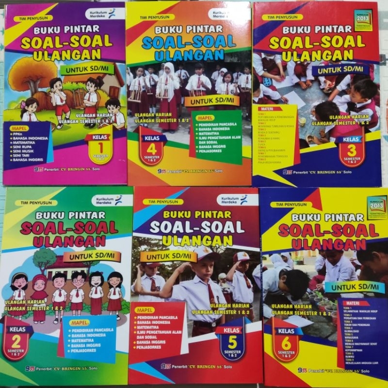 Jual Buku Pintar Soal Soal Ulangan Kelas 1 2 3 4 5 6 SD MI Kurikulum