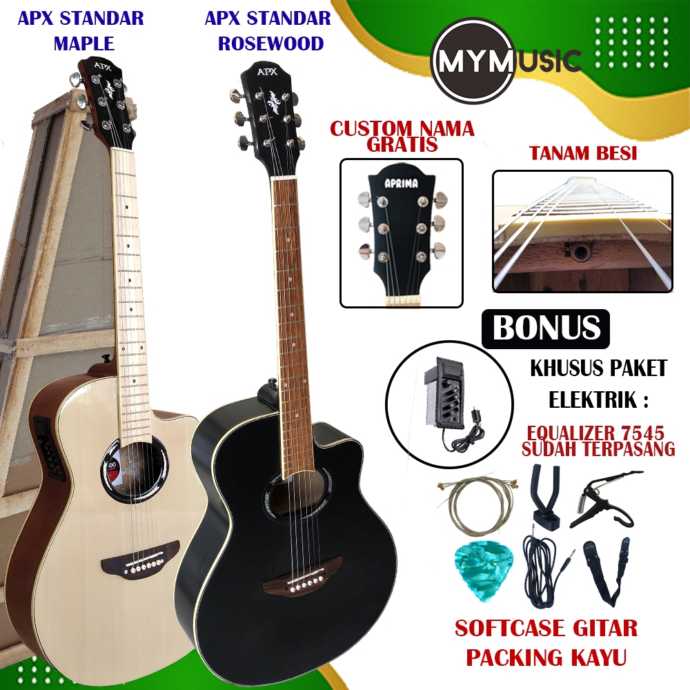 Jual Gitar Akustik Elektrik Model Apx Custom Free Packing Kayu Full