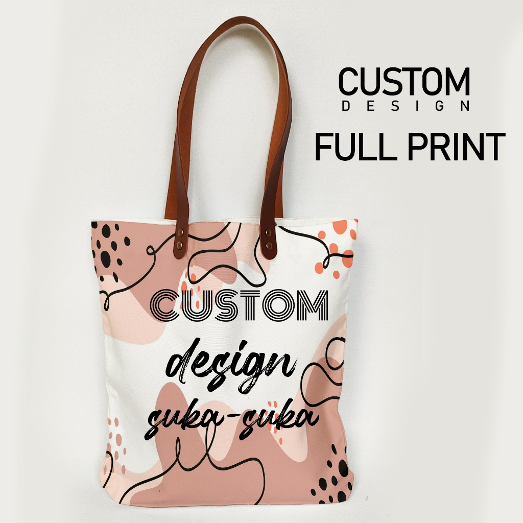 Jual Totebag Kanvas Custom Tote Bag Canvas Full Print Sublim Sisi