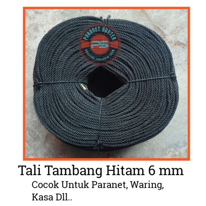 Jual TALI TAMBANG HITAM UKURAN 6MM METERAN Shopee Indonesia