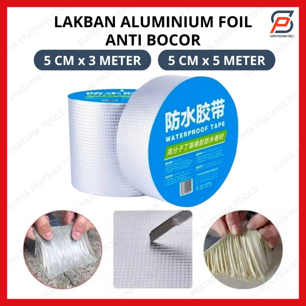 Jual Lakban Anti Bocor Aluminium Foil Waterproof Tape 5 Cm X 3 Meter 5