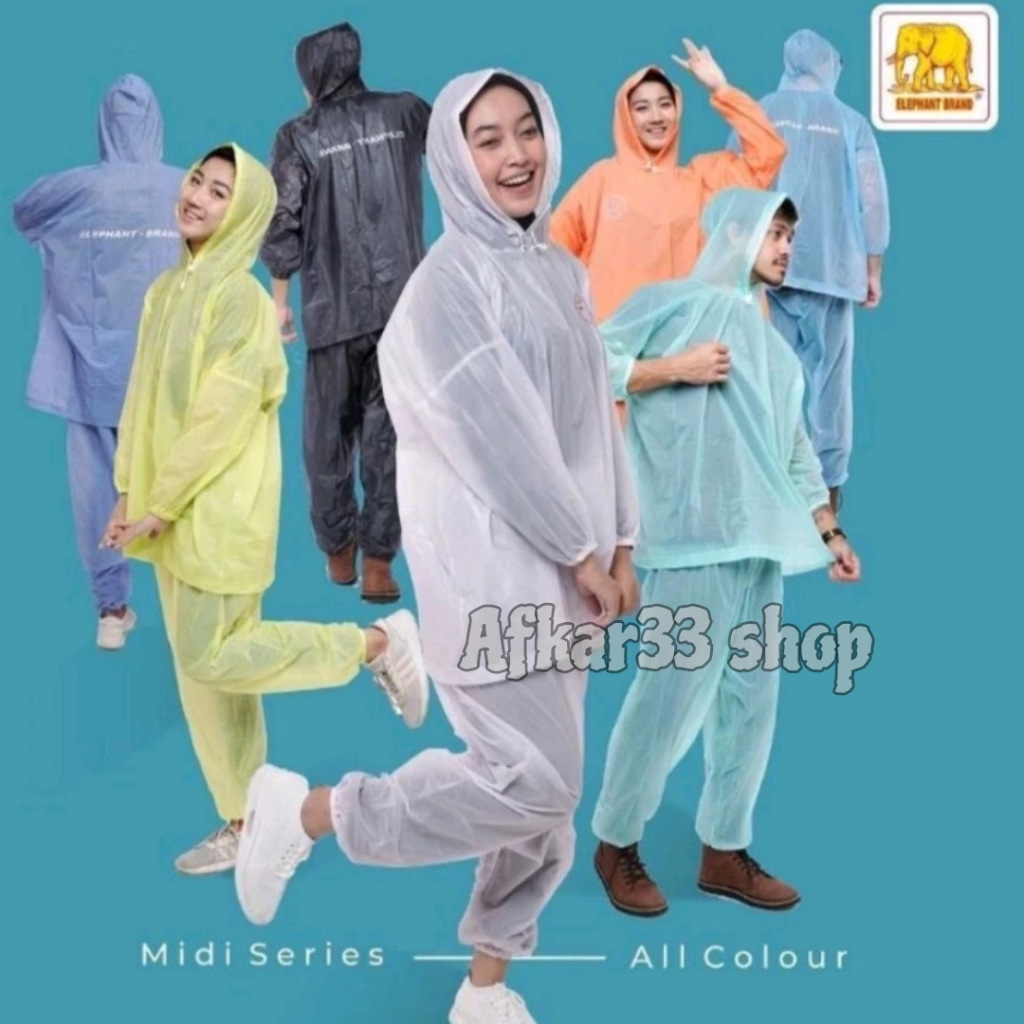 Jual Jas Hujan Setelan Jaket Celana Elephant Brand Midi Shopee Indonesia