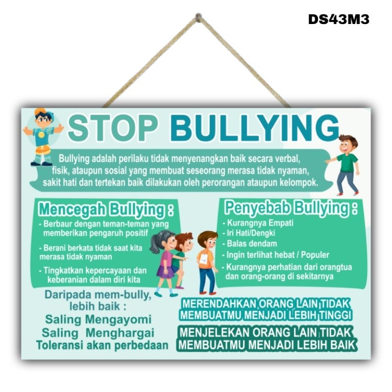 Jual Hiasan Dinding Poster STOP BULLYING Gantungan Dinding Edukasi