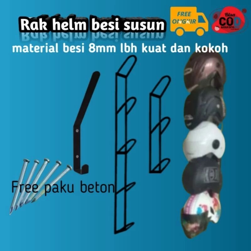 Jual Rak Helm Gantung Besi Susun Rak Gantungan Helm Kokoh Kuat