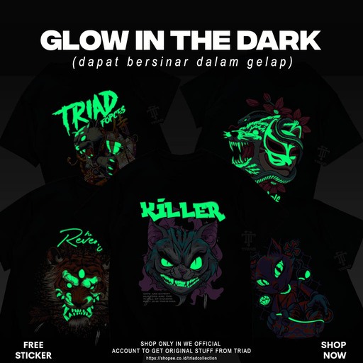 Jual Triad T Shirt Special Series Glow In The Dark Kaos Cotton