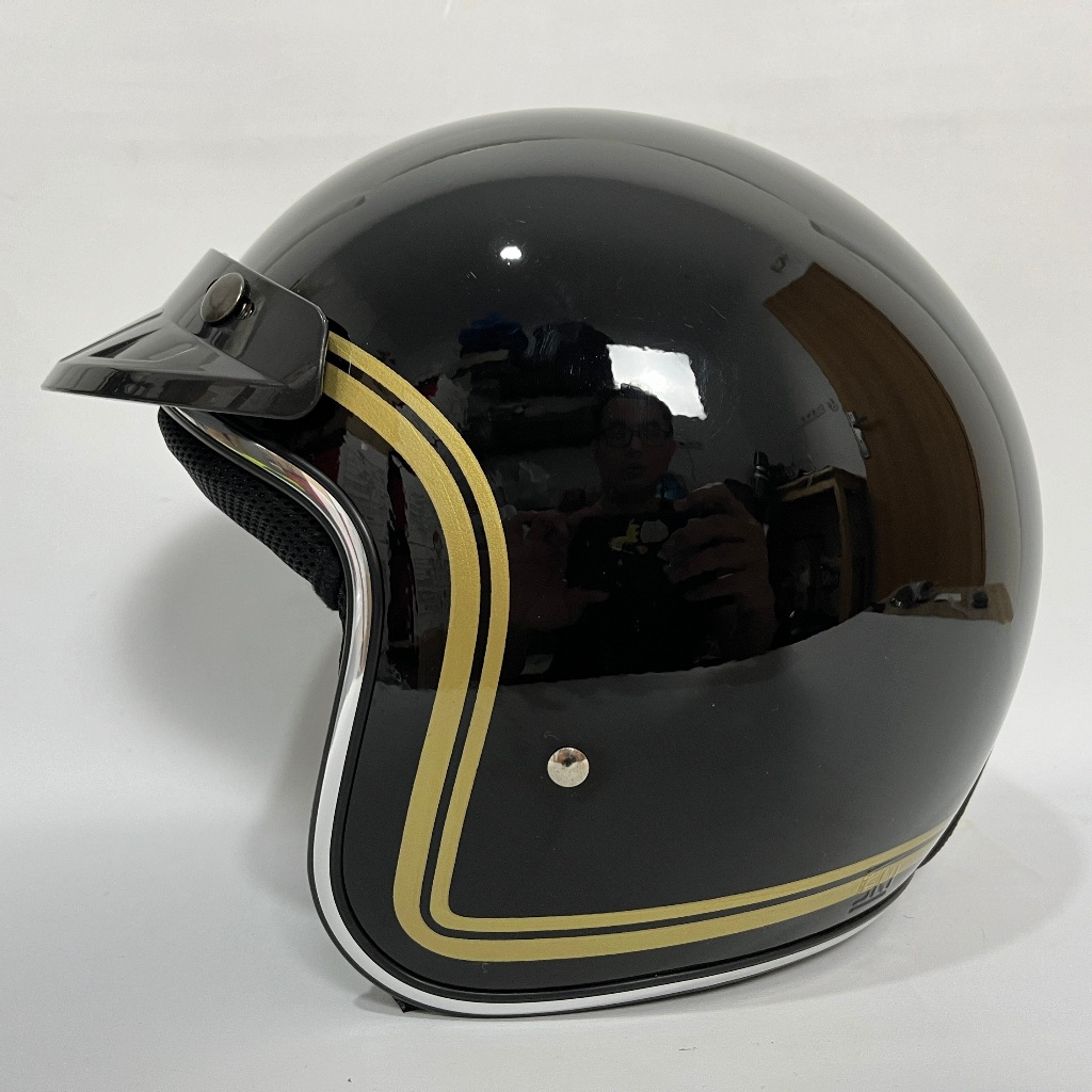 Jual Helm CRX Bogo Hitam Glossy SNI Dewasa Retro Helem Helmet Polos