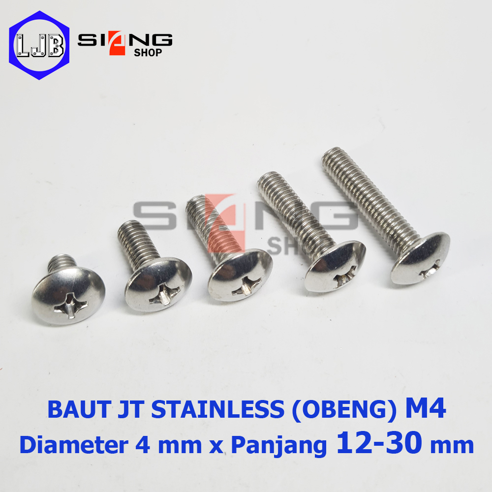 Jual Baut JT Stainless M4 Panjang 8 Sd 30mm Shopee Indonesia