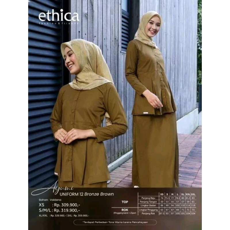 Jual Ayumi Uniform Ethica Gamis Terbaru Setelan Pns Keki Baju Kerja