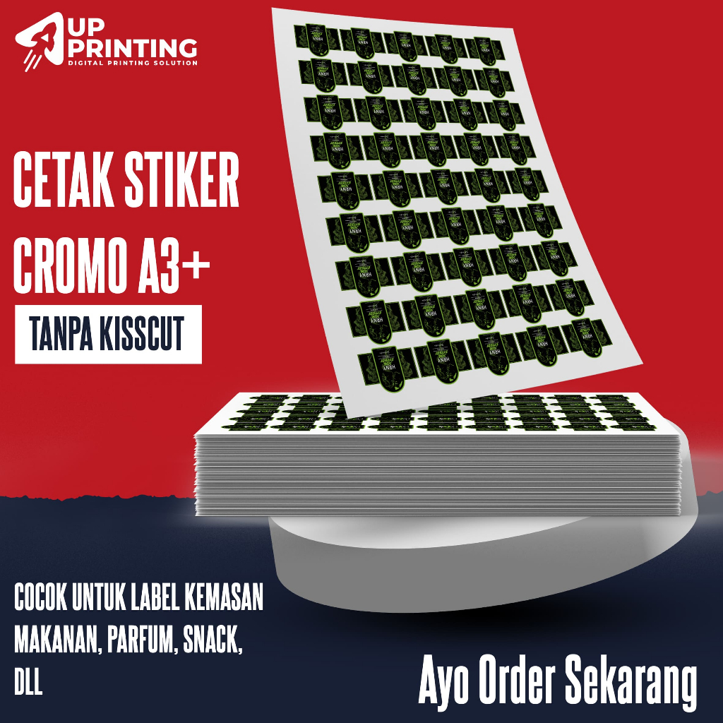 Jual CETAK STIKER CROMO A3 CETAK STIKER LABEL KEMASAN CROMO BONTAK