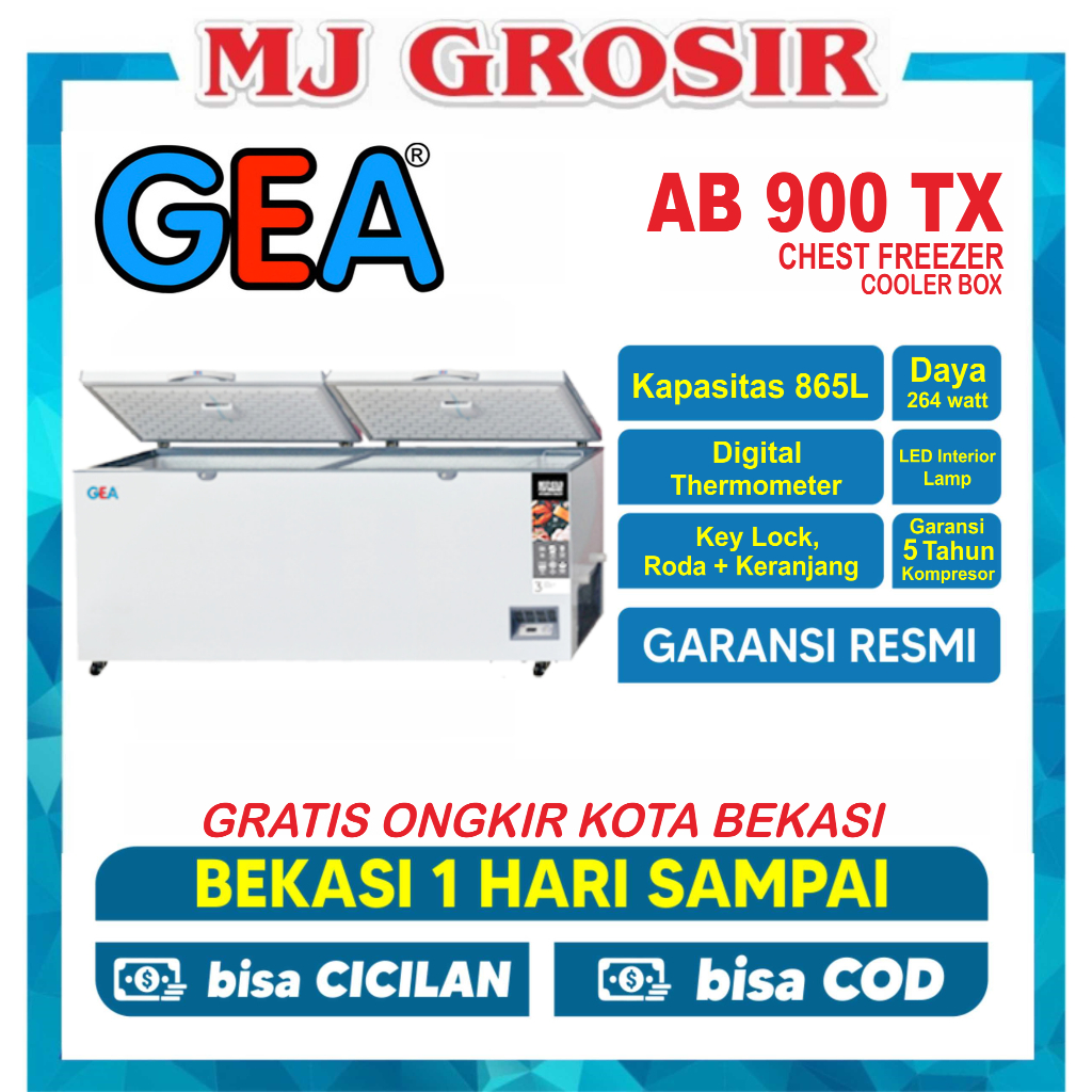 Jual GEA AB 900 TX CHEST FREEZER BOX AB900TX 900 L LEMARI PEMBEKU 900