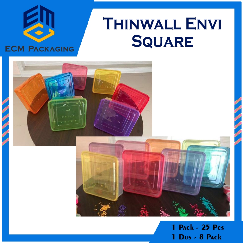 Jual THINWALL ENVI 2000 SQUARE 25PCS THINWALL WARNA KOTAK MAKAN