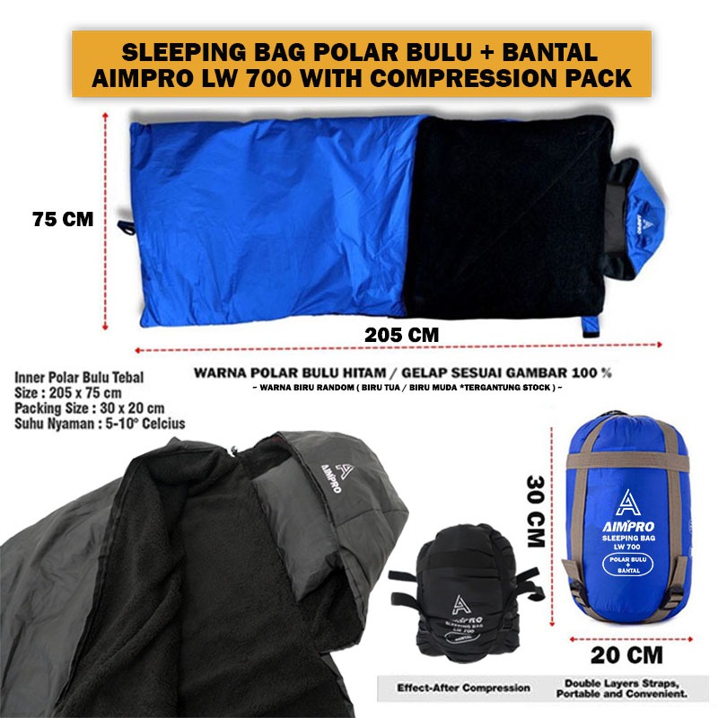 Jual Aimpro Sleeping Bag Polar Bulu Tebal Sb Bulu Tebal Sleeping