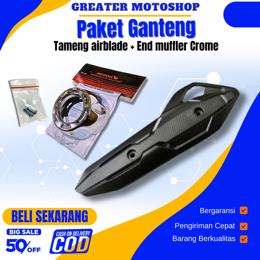 Jual Pelindung Knalpot Tutup Tameng Cover Knalpot Airblade Carbon