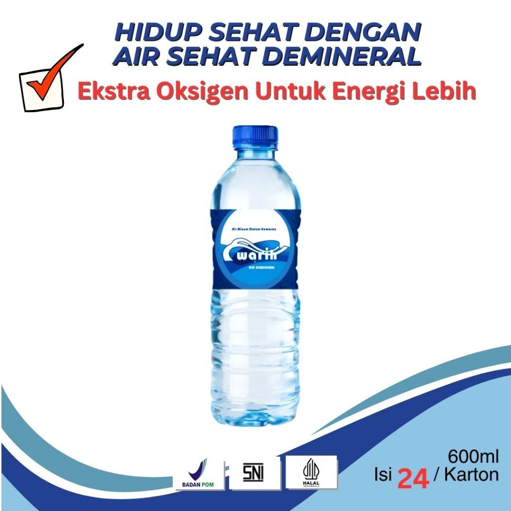 Jual Warih Air Dalam Kemasan Demineral 600ml 1 Dus Isi 24pcs Shopee