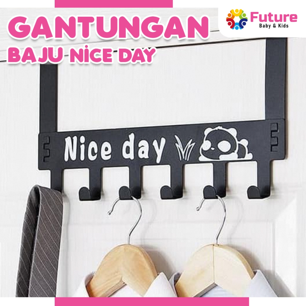 Jual Gantungan Baju Tempel Pintu Minimalis Hook Nice Day Belakang Pintu