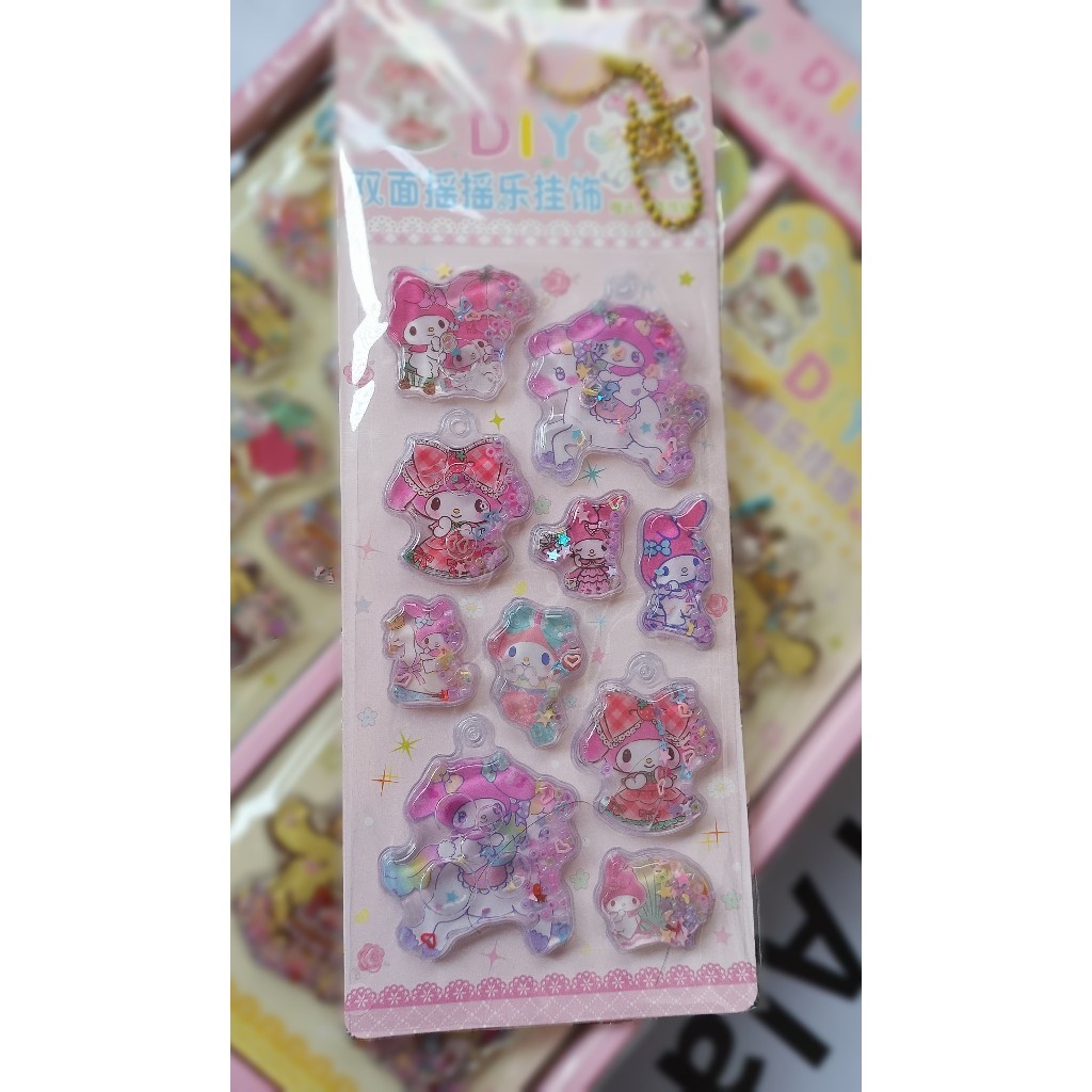 Jual SANRIO Gantungan Sticker Water Seal 3D Timbul Puffy Pack Isi Air