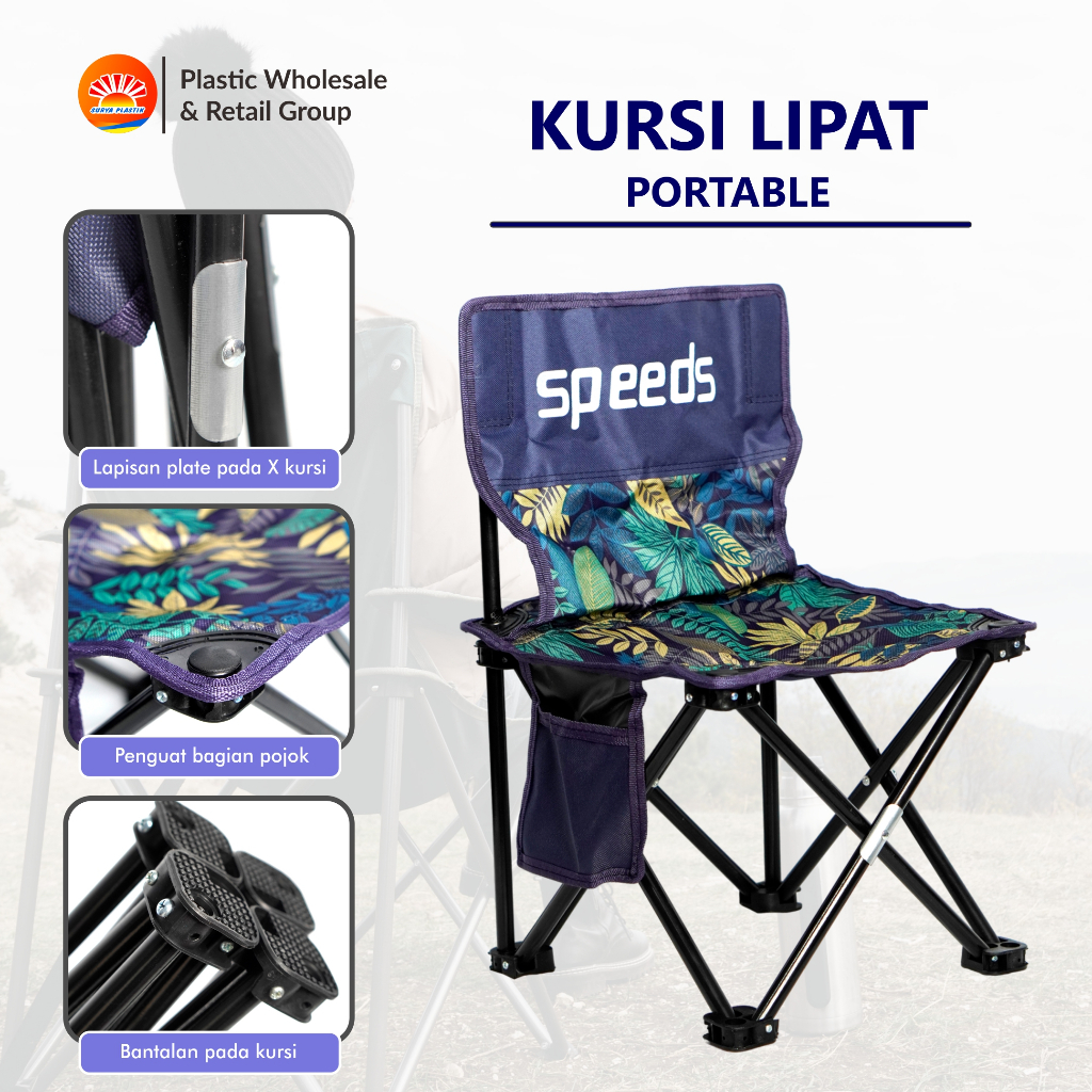 Jual Speeds Kursi Lipat Kusi Bulat Camping Moon Folding Chair Mancing