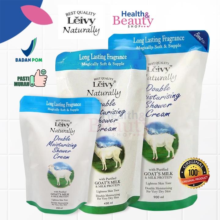 Jual Leivy Naturally Double Moisturising Shower Cream Refill 900ml