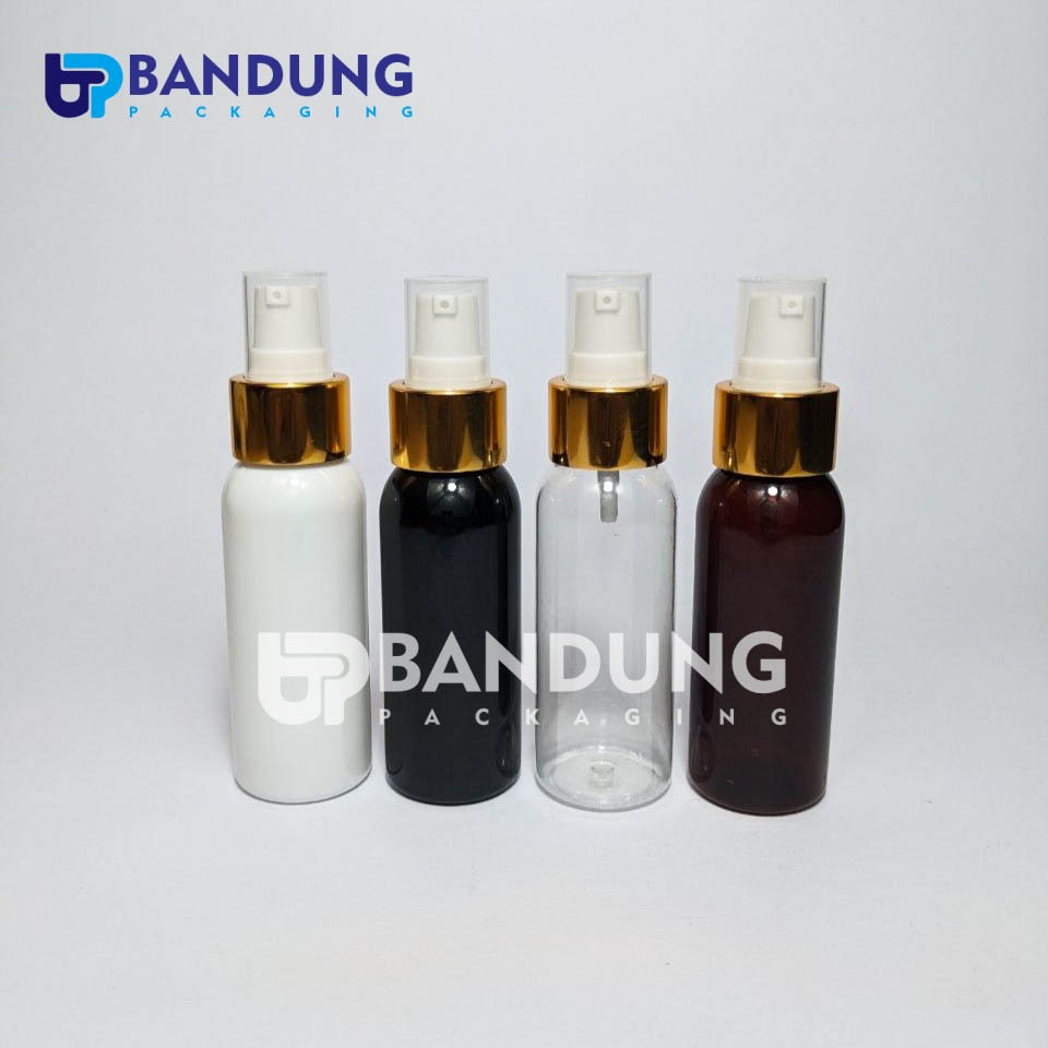 Jual Pump Treatment Halfcap Gold Botol BR60ML Putih Hitam Clear Amber