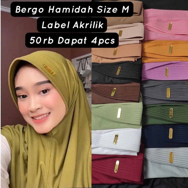 Jual Rb Dapat Pcs Bergo Hamidah Jersey Label Akrilik By Arrubi