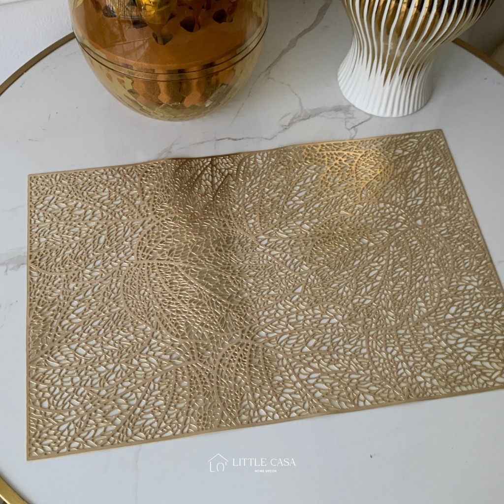 Jual Placemat Gold Tatakan Alas Piring Meja Makan Shopee Indonesia