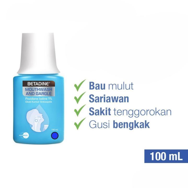 Jual Betadine Mouthwash Gargle 100ml Obat Kumur Antiseptik Obat