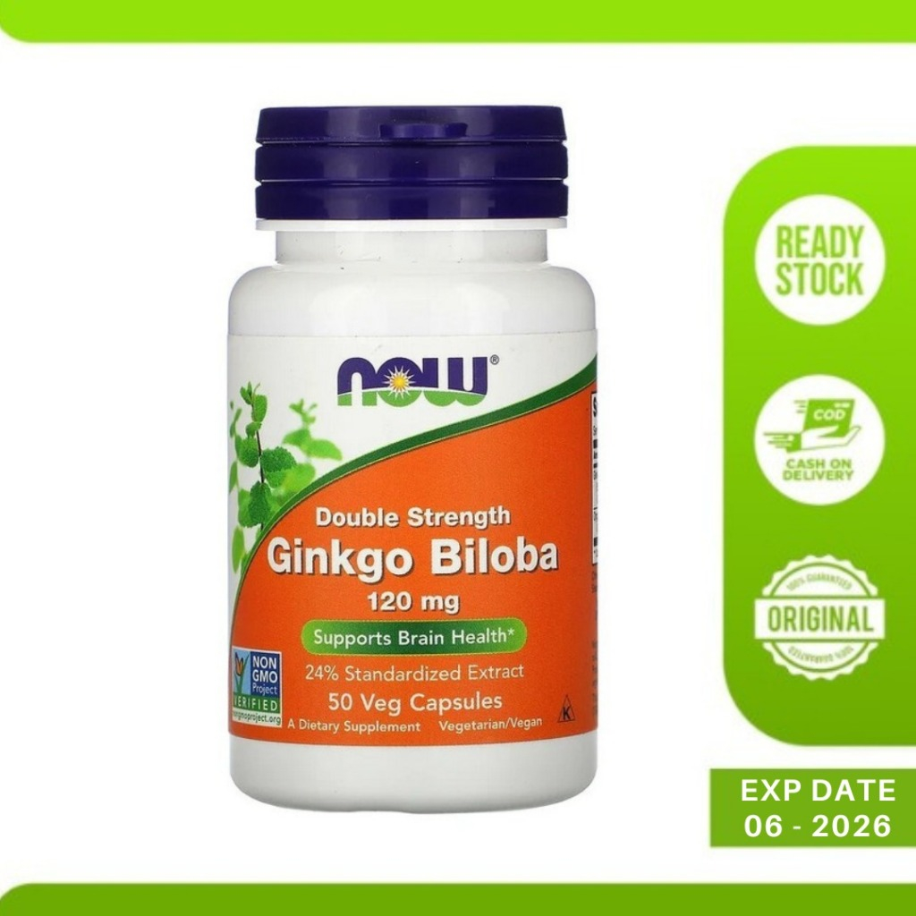 Jual Vitamin Suplemen Ginkgo Biloba Mg Now Veg Kapsul Shopee