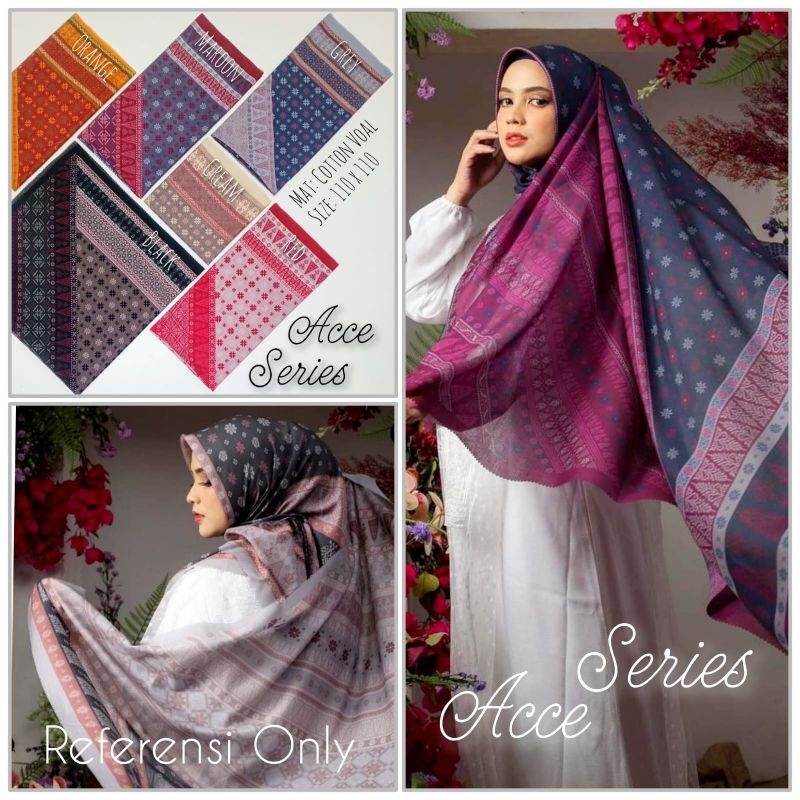 Jual Hijab Segiempat Motif Batik Bahan Voal Lasercut Premium Jilbab