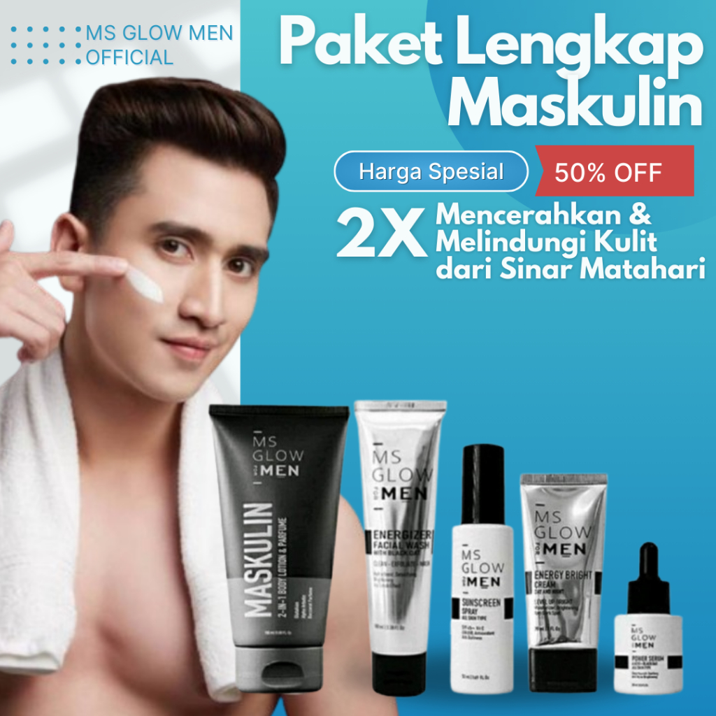 Jual Ms Glow Men Ms Glow For Men Skincare Paket Perawatan Wajah