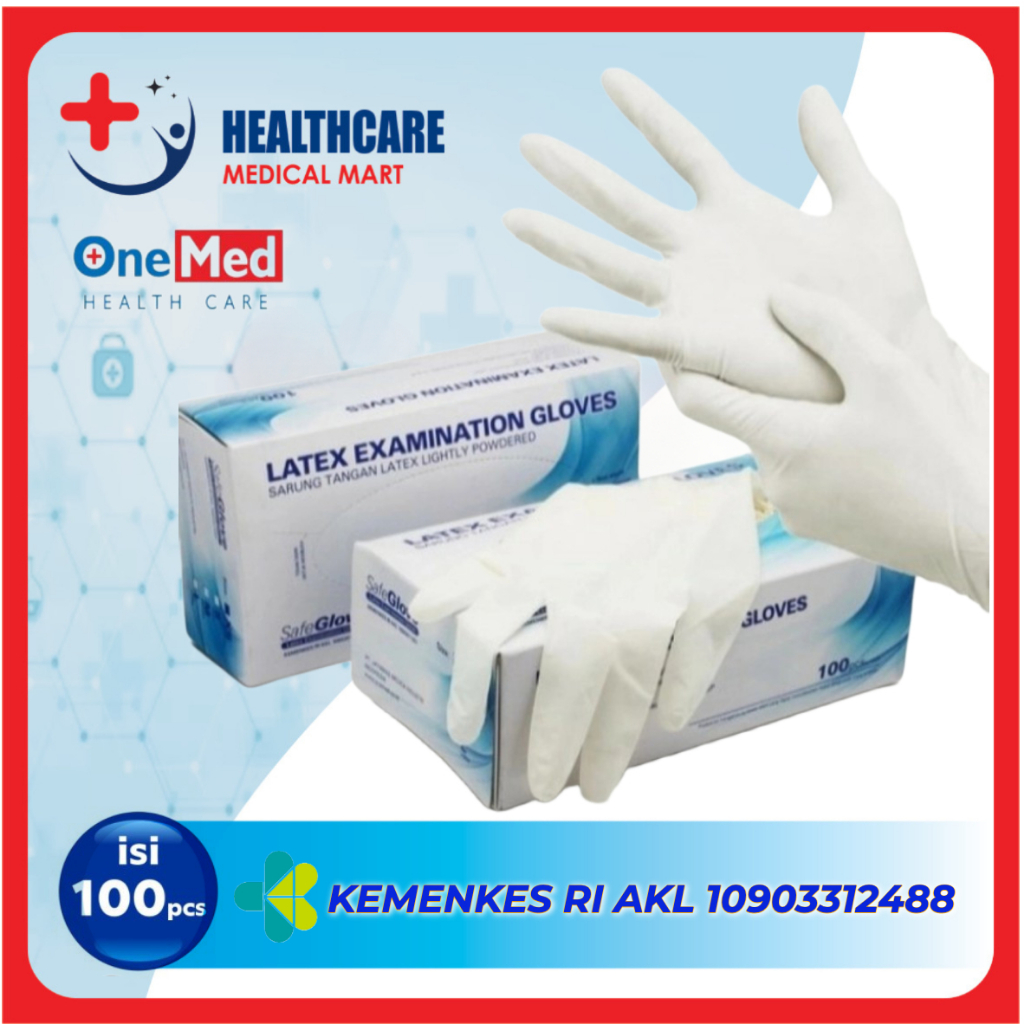 Jual Sarung Tangan Latex Safegloves Handscoon Safeglove Onemed Latek