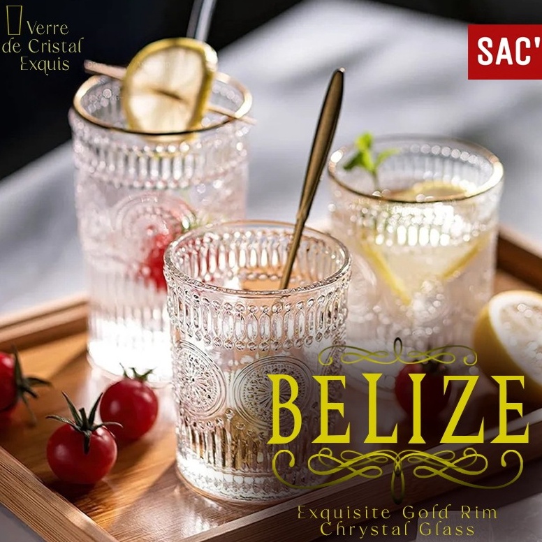 Jual Premium Belize Vintage Retro Glass Gelas Kaca Kristal Aesthetic