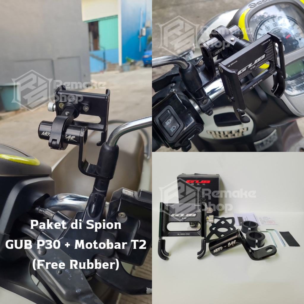 Jual GUB P30 Original Holder HP Motor Full Besi Alumunium Alloy Breket