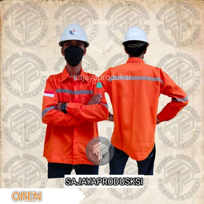 Jual Baju Kerja Proyek Seragam Kerja Lapangan Kemeja Safety Lengan