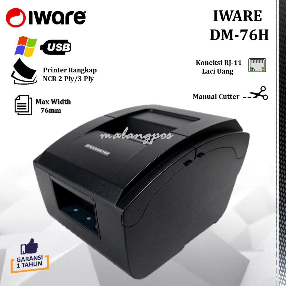 Jual Printer Kasir Dotmatrix Printer Struk Iware DM 76H Usb Dotmatrix