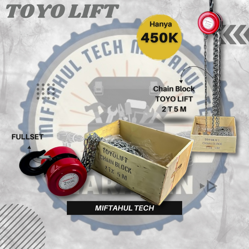 Jual Alat Angkut Muatan Barang Toyo Lift Chain Block Ton Meter