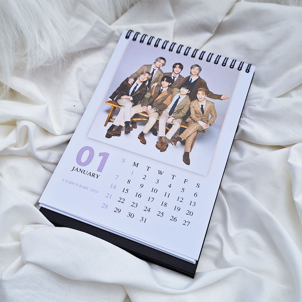 Jual Kalender Meja BTS 02 Kpop 2024 2025 Aesthetic Premium Quality