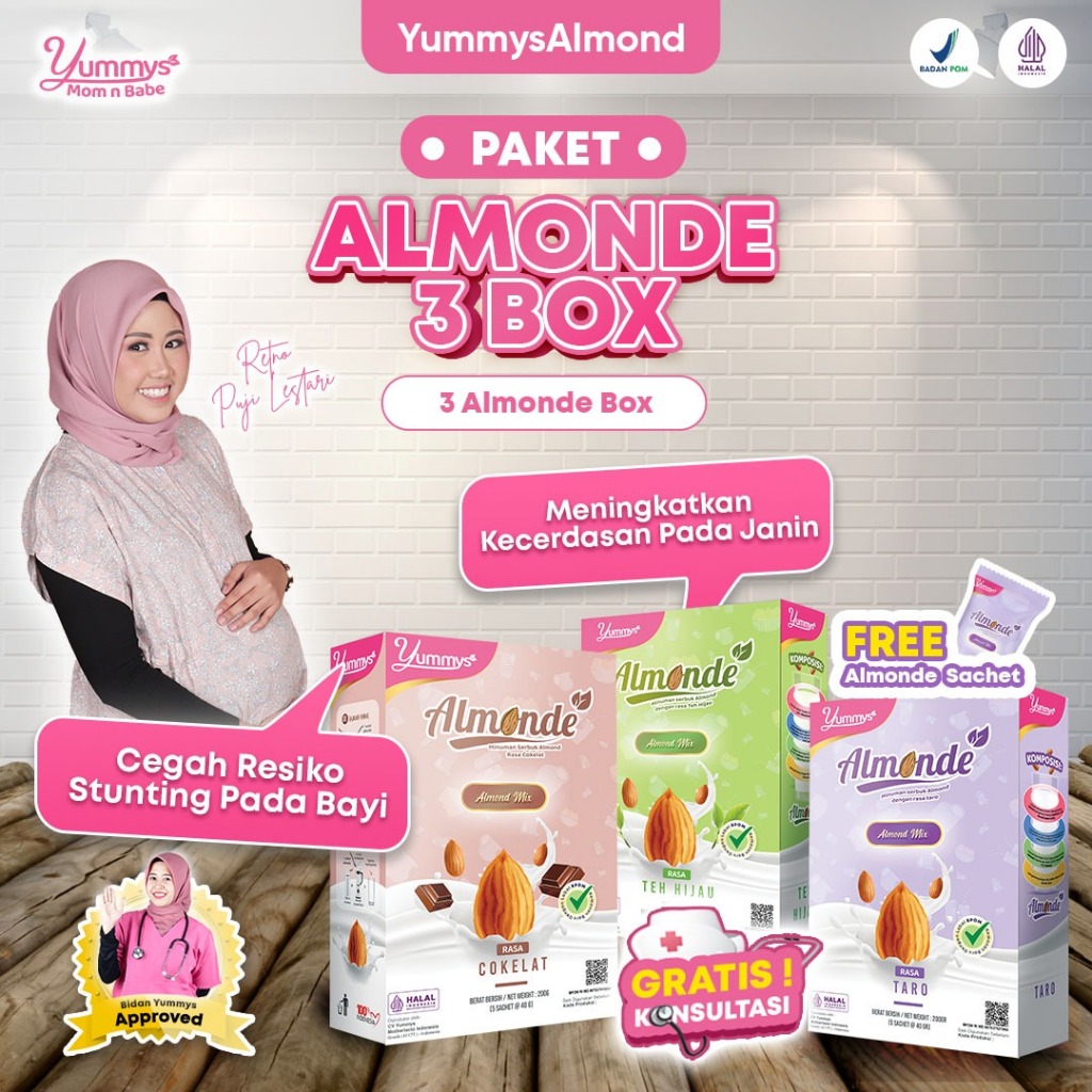 Jual YummysAlmond ALMONDE Susu Almond PROGRAM HAMIL Hingga TRIMESTER 2